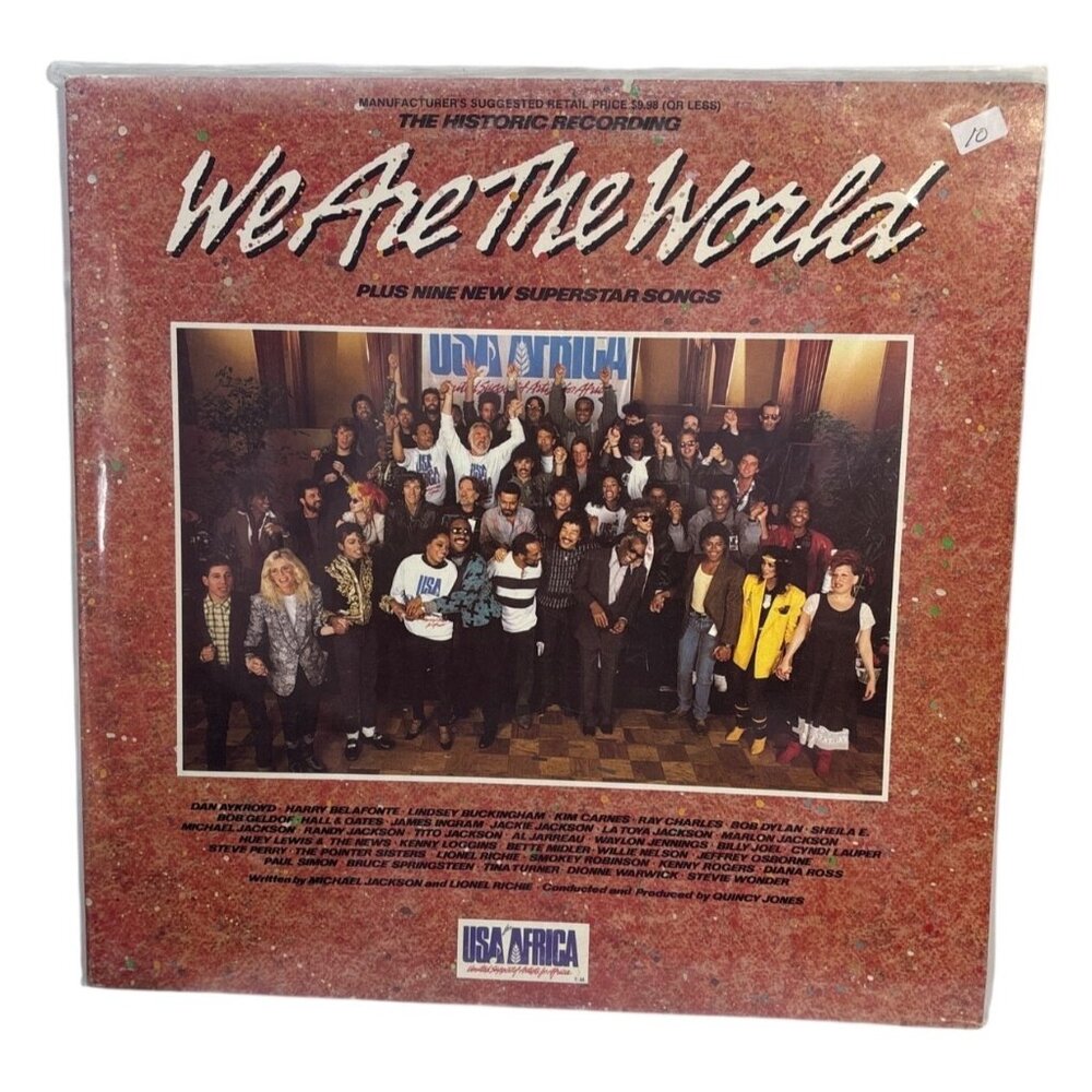 We Are The World Vinyl Record Album Featuring Various Artists USA For Africa 33